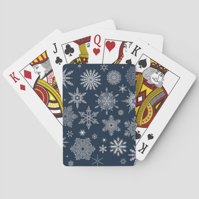 Snowflake pattern poker cards (Back)