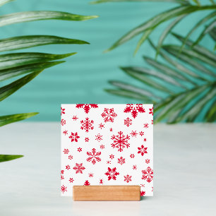 Snowflake Pattern, Red Snowflakes, Snow, White Holder