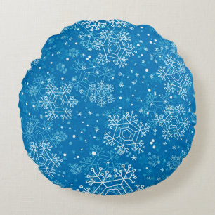 Snowflake pattern round pillow