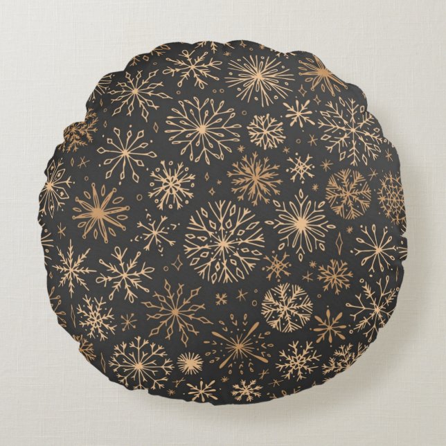 Snowflake pattern	 round pillow (Front)