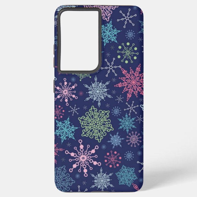 Snowflake pattern samsung galaxy case (Back)