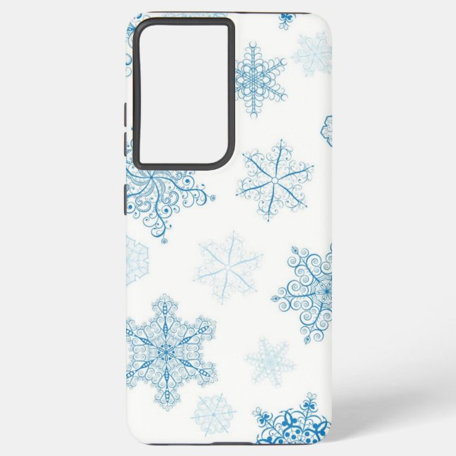 Snowflake pattern samsung galaxy case (Back)