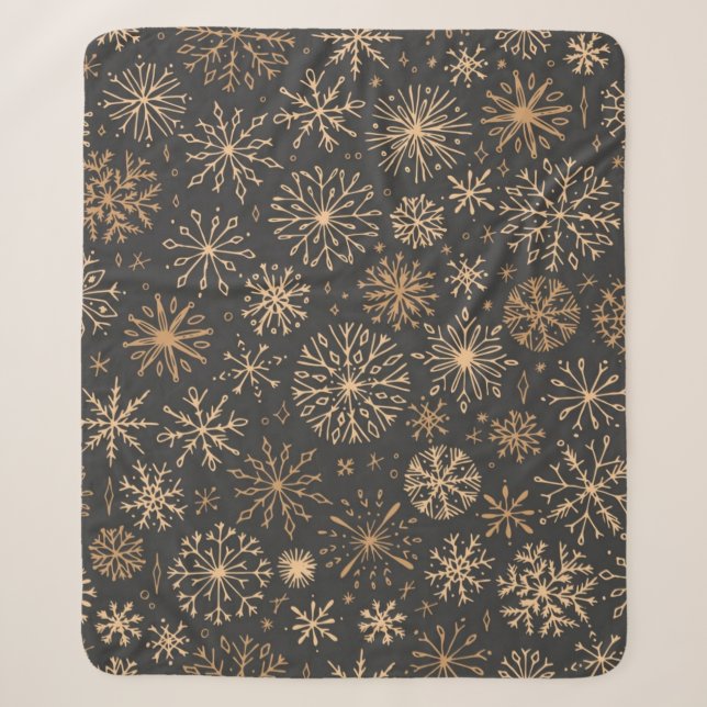 Snowflake pattern	 sherpa blanket (Front)