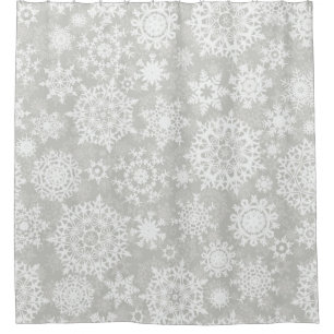 Snowflake pattern shower curtain