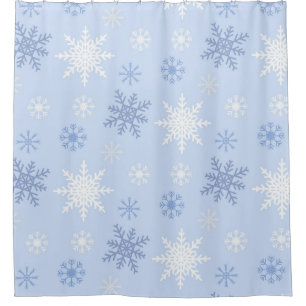 Snowflake pattern shower curtain