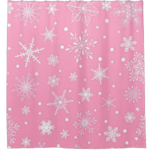 Snowflake pattern shower curtain