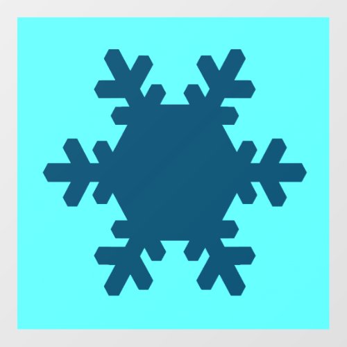 Snowflake Pattern Teal Blue Colorful Classy  Floor Decals