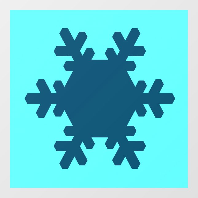 Snowflake Pattern Teal Blue Colorful Classy  Floor Decals (Front)