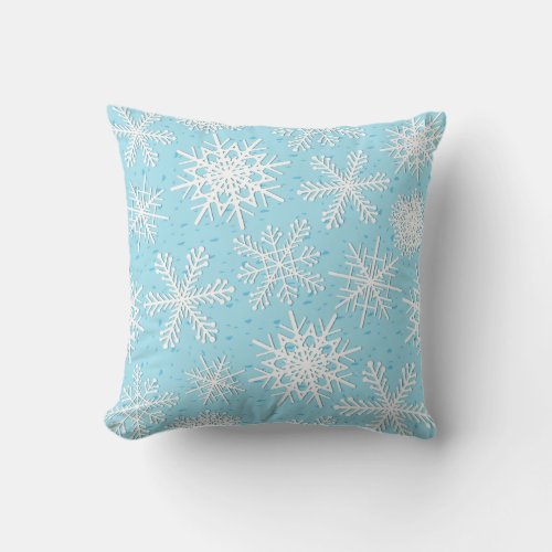 Snowflake pattern throw pillow