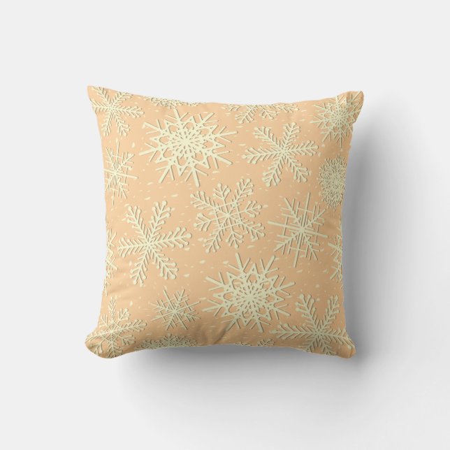 Snowflake pattern throw pillow (Front)
