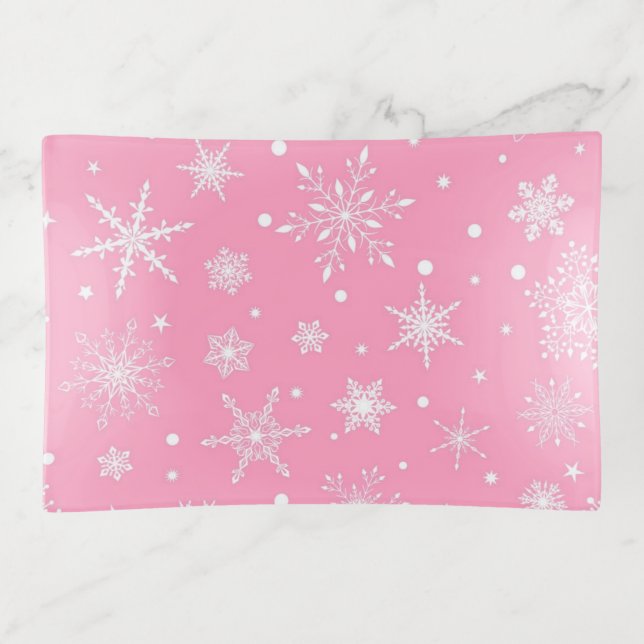 Snowflake pattern	 trinket tray (Front)