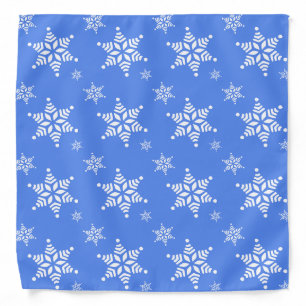 Snowflake Pattern, White Snowflakes, Snow, Blue Bandana
