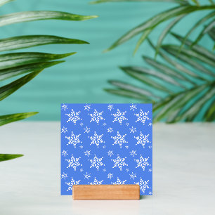 Snowflake Pattern, White Snowflakes, Snow, Blue Holder