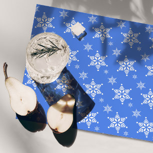 Snowflake Pattern, White Snowflakes, Snow, Blue Placemat