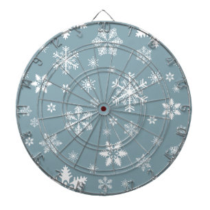Snowflake Pattern, White Snowflakes, Snow, Gray Dart Board