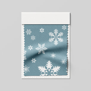 Snowflake Pattern, White Snowflakes, Snow, Gray Fabric