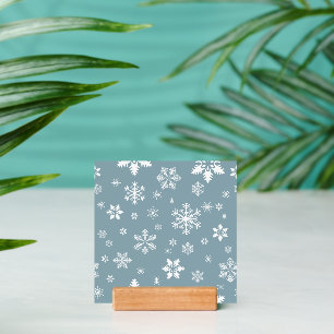 Snowflake Pattern, White Snowflakes, Snow, Gray Holder
