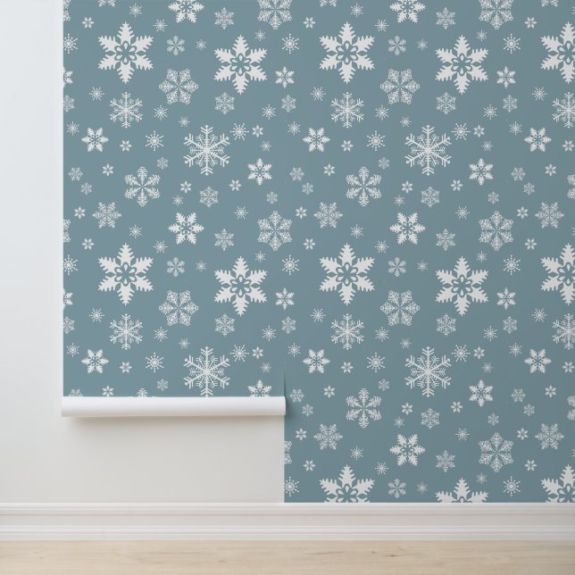 Snowflake Pattern, White Snowflakes, Snow, Gray Wallpaper (Application)