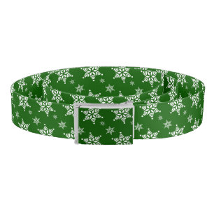 Snowflake Pattern, White Snowflakes, Snow, Green Belt