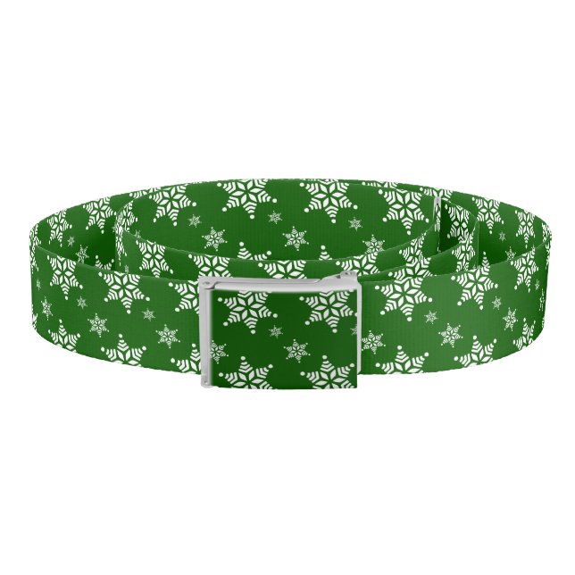 Snowflake Pattern, White Snowflakes, Snow, Green Belt (Coil)