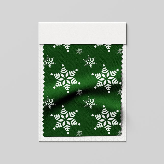 Snowflake Pattern, White Snowflakes, Snow, Green Fabric (Creator Uploaded)