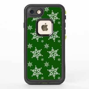 Snowflake Pattern, White Snowflakes, Snow, Green