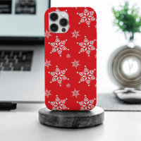 Snowflake Pattern, White Snowflakes, Snow, Red