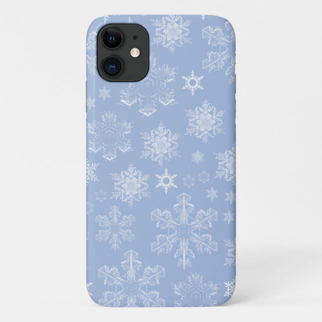 Snowflake Pattern, White Snowflakes, Snow, Winter Case-Mate iPhone Case (Back)