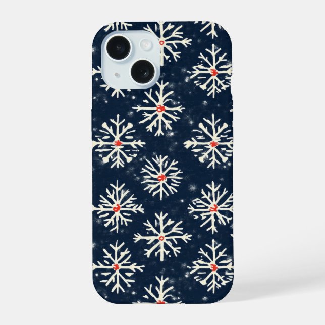 Snowflake Pattern Winter Style Iphone Case (Back)