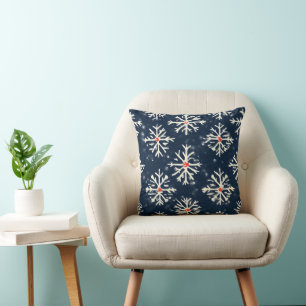Snowflake Pattern Winter Style Throw Pillow