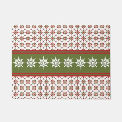 Snowflake Pattern Winter Theme Holiday Christmas  Doormat