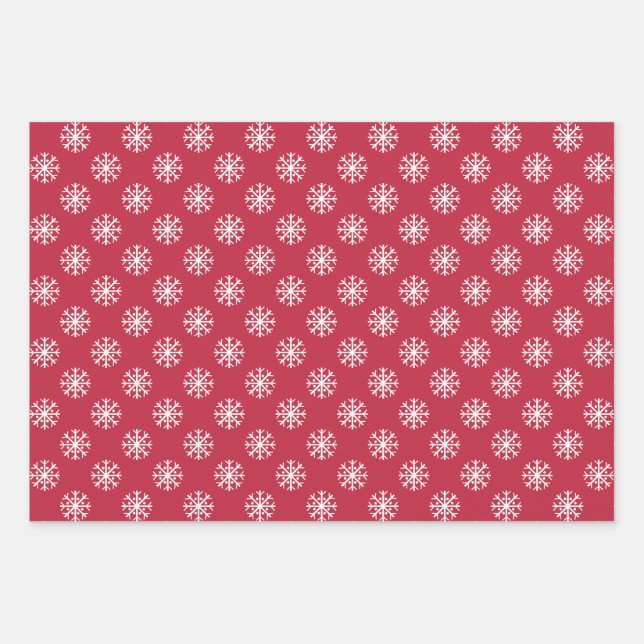 Snowflake Pattern Wrapping Paper Sheets (Front 3)