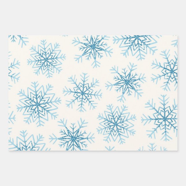 Snowflake pattern	 wrapping paper sheets (Front)
