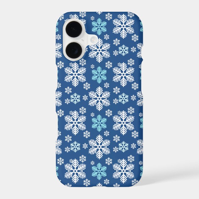 Snowflake Patterned Blue Iphone Case (Back)