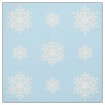 Snowflake Patterned Light Blue Fabric