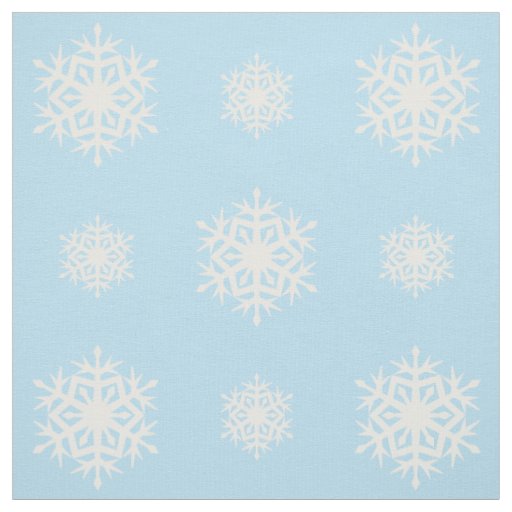 Snowflake Patterned Light Blue Fabric
