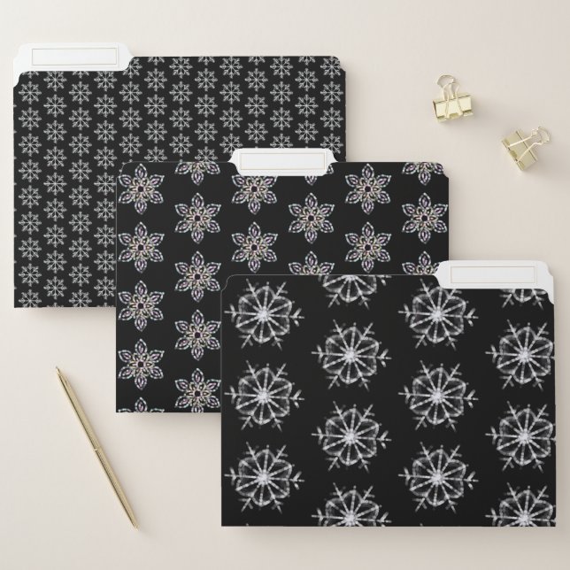 Snowflake Patterns File Folder (Set)