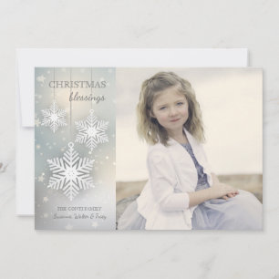 Snowflake Pendent Photo Holiday Card