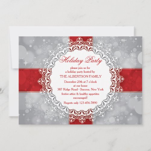 Snowflake Perfection Holiday Party Invitation