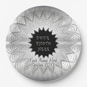 Snowflake (Personalized Photo Plate) Paper Plates