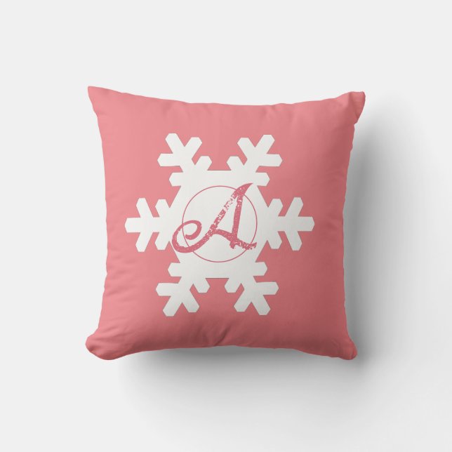 snowflake Personalized Throw Pillow (Front)
