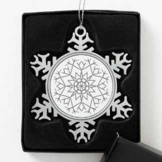 Snowflake Pewter Christmas Ornament