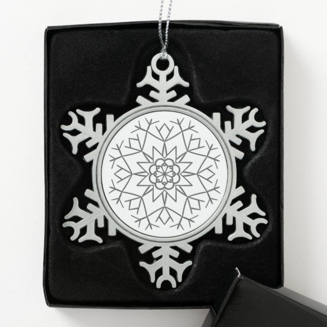 Snowflake Pewter Christmas Ornament (Box)