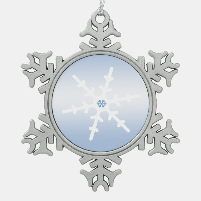 Snowflake Pewter Christmas Ornament (Front)
