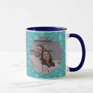 Snowflake Photo Christmas Mug - Personalized Gift