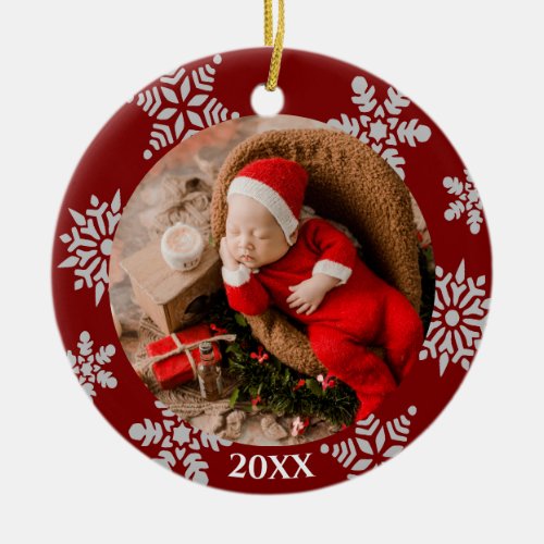 Snowflake Photo Christmas Ornament