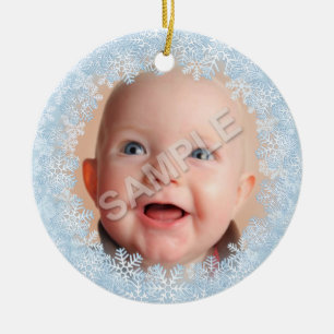 Snowflake Photo Frame Ceramic Ornament