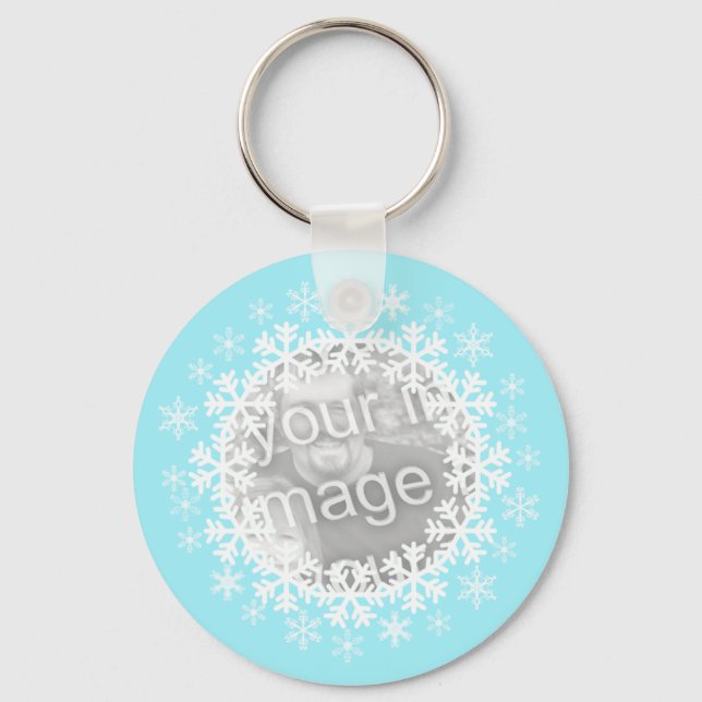 Snowflake Photo Keychain (Front)