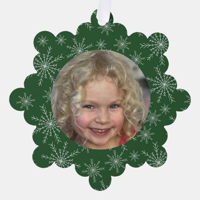 Snowflake Photo Ornament Card (Front)