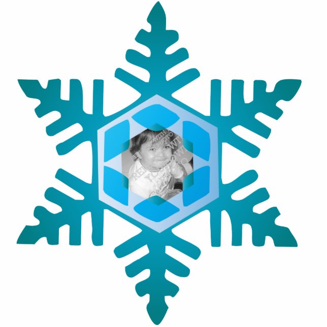 Snowflake Photo Personalized Christmas Ornament Statuette (Front)